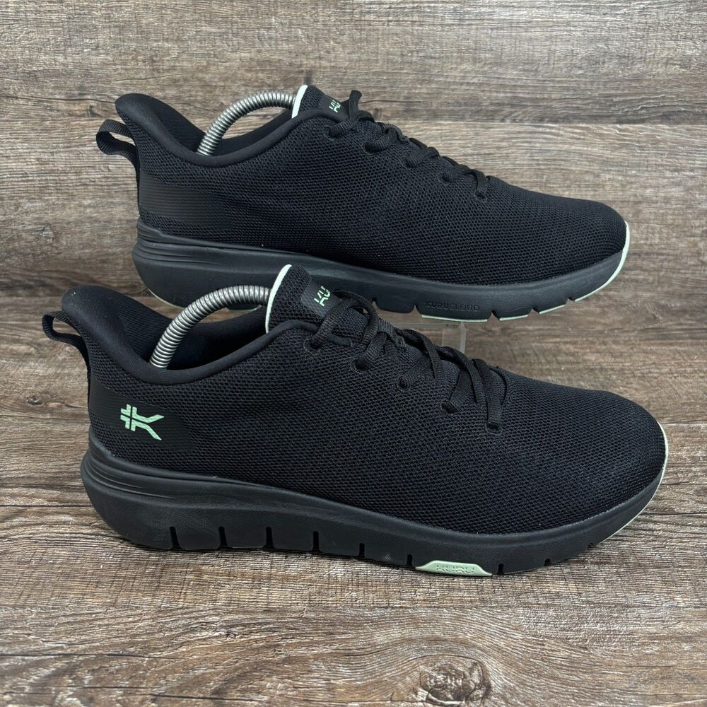 Kuru Flex Via Shoes Womens 11 M Jet Black Desert Green Running Walking Sneakers